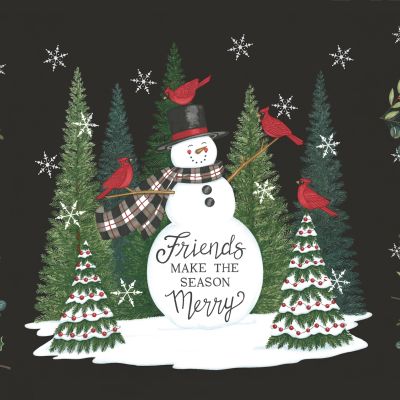 Pannello  Winter Friends fondo nero 56139 18