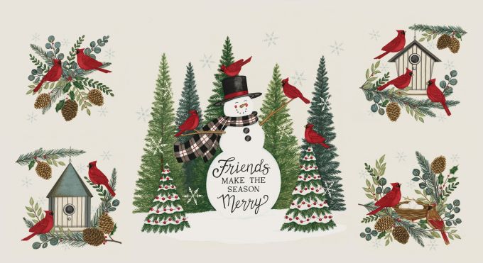 Pannello  Winter Friends fondo chiaro 56139 11